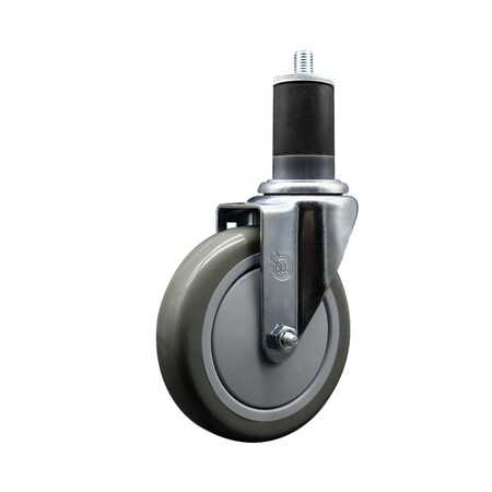 Service Caster 5'' Gray Poly Wheel Swivel 1-5/8'' Expanding Stem Caster SCC-EX20S514-PPUB-158
